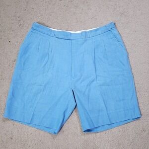 Vintage Smith's Bermuda Irish Linen Blend Shorts Mens 42 Blue Adjustable Waist